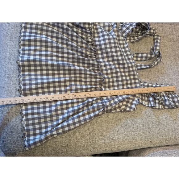 Unbranded No Size Tag Gray White Gingham Plus Size Sleeveless Ruffle Shirt 2X - Picture 3 of 10